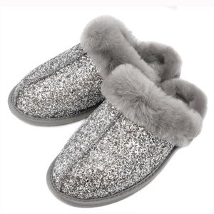ugg silver sparkle slippers
